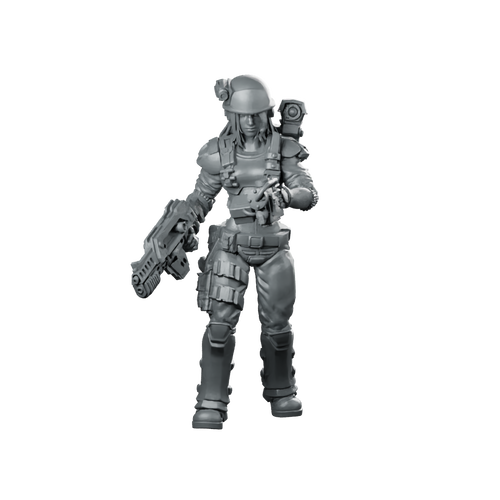 Human Colonial Marine Rika Miniature Sci-Fi Soldier Trooper Miniature 360 Spin 01