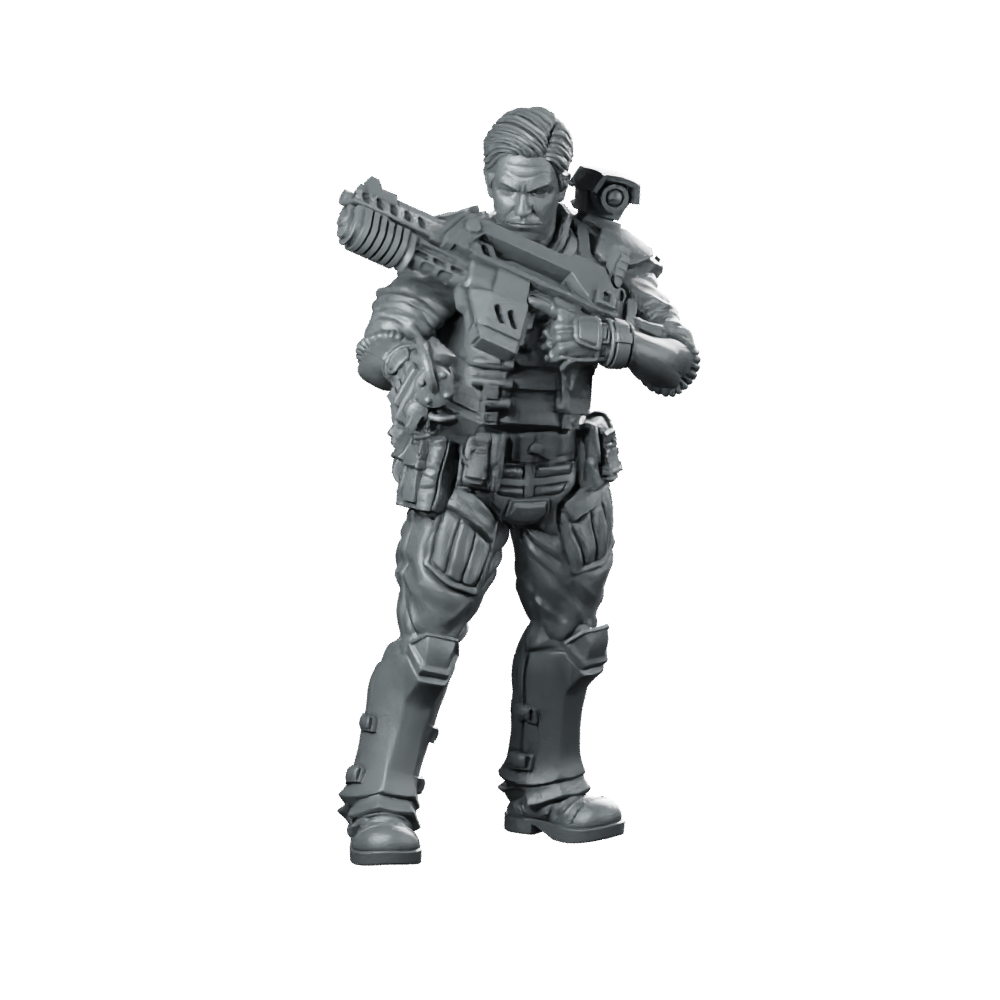 Human Colonial Marine Sgt James Meadows Miniature Sci-Fi Miniature 360 Spin 01