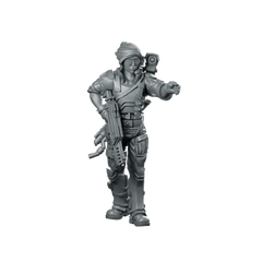 Sgt Shepard Quadro Kantos Scifi Miniature Commander Hero Miniature 360 Spin 01