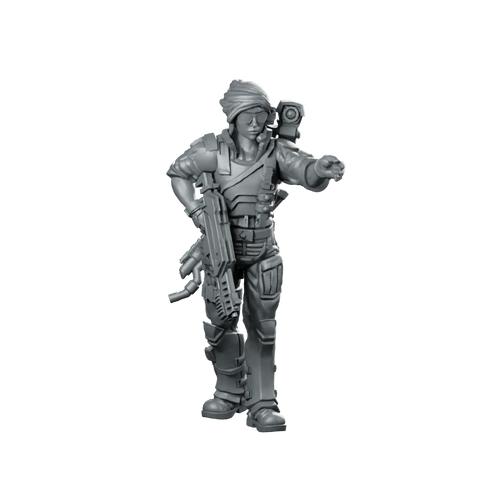 Sgt Shepard Quadro Kantos Scifi Miniature Commander Hero Miniature 360 Spin 01