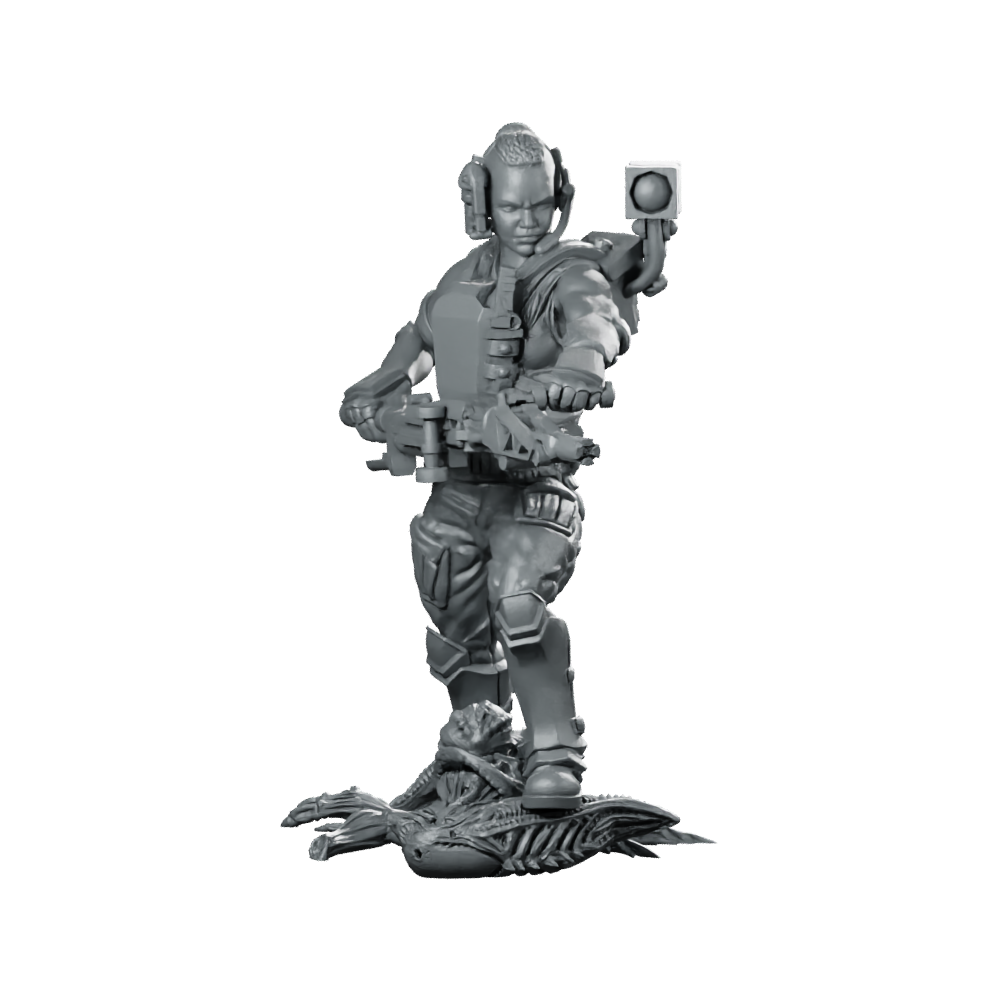 Alien Hunter Gunner Pvt Nia Miniature Sci-Fi Heroine Miniature 360 Spin 01