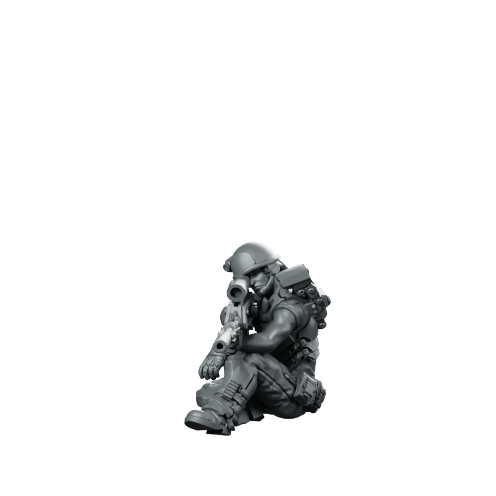 Human Colonial Marine Sniper Aryan Wolva Tactical Miniature 360 Spin 01