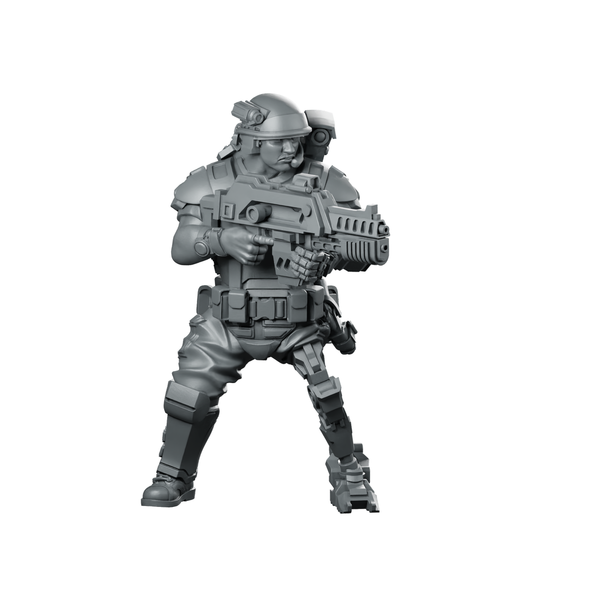 Human Colonial Marine Veteran Pvt Oliver Wargaming Miniature 360 Spin 01