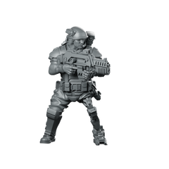 Human Colonial Marine Veteran Pvt Oliver Wargaming Miniature 360 Spin 01