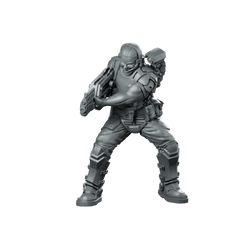 Soldier Yoshua Wojnarwsky Scifi Miniature Armed Hero Warrior Miniature 360 Spin 01