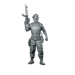 Colonel Ego Miniature Sci-Fi Soldier Beret Gun Miniature 360 Spin 01