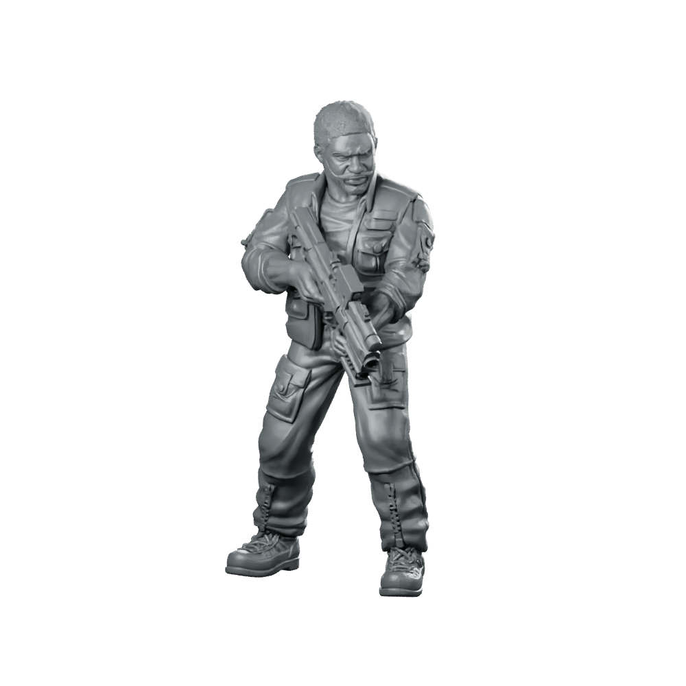 Human Cyborg Chief Security Officer 2 Miniature Sci - Fi - Papsikels Miniatures - We Print Miniatures