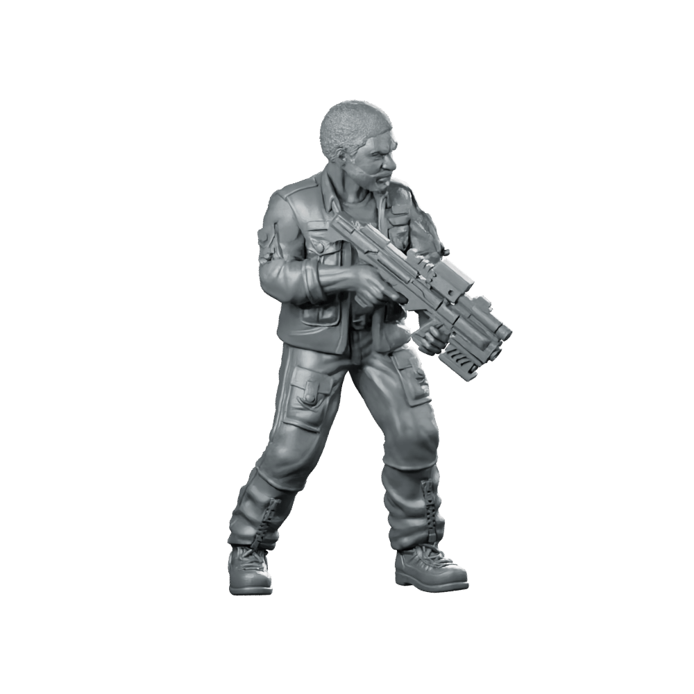 Human Cyborg Chief Security Officer 2 Miniature Sci - Fi - Papsikels Miniatures - We Print Miniatures