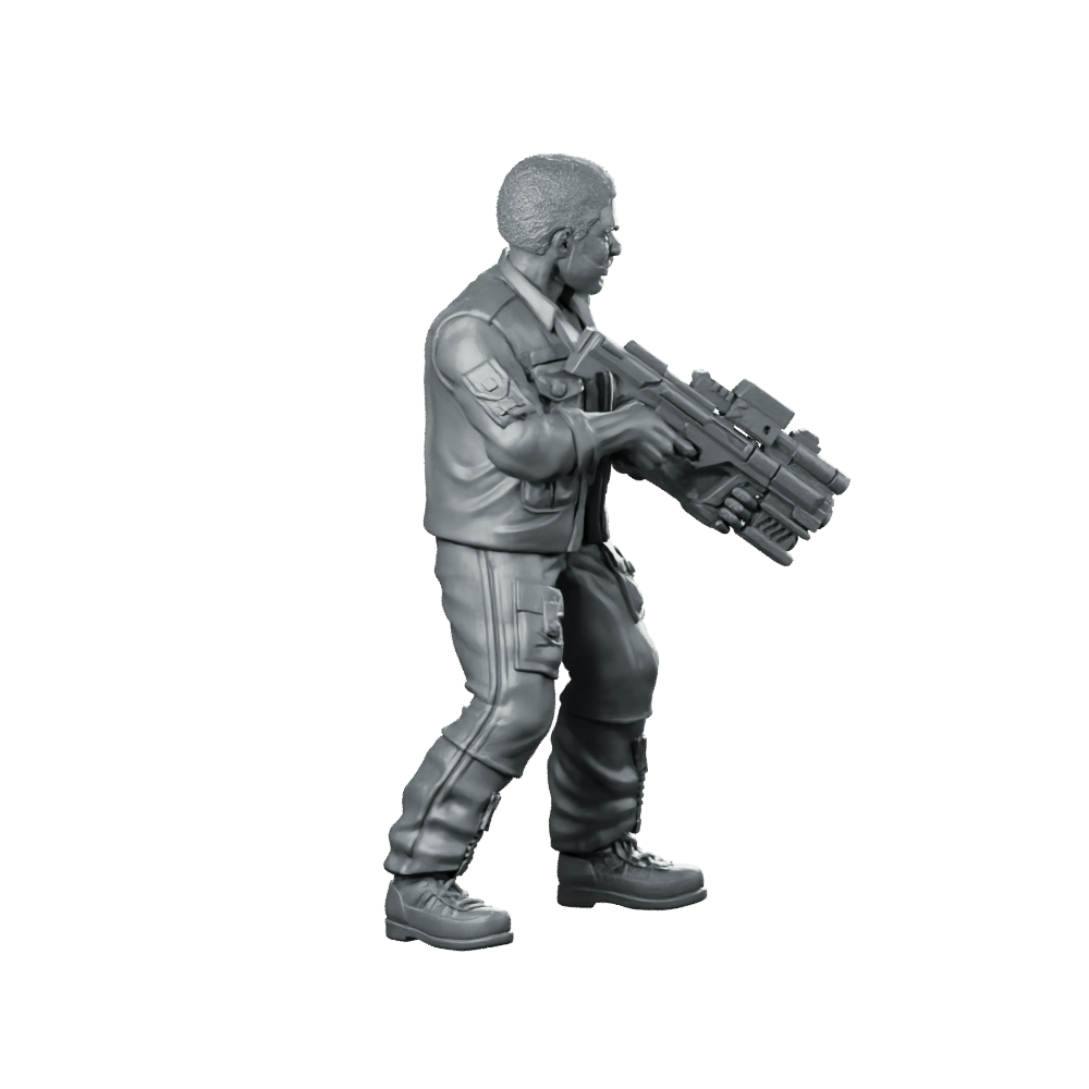 Human Cyborg Chief Security Officer 2 Miniature Sci - Fi - Papsikels Miniatures - We Print Miniatures