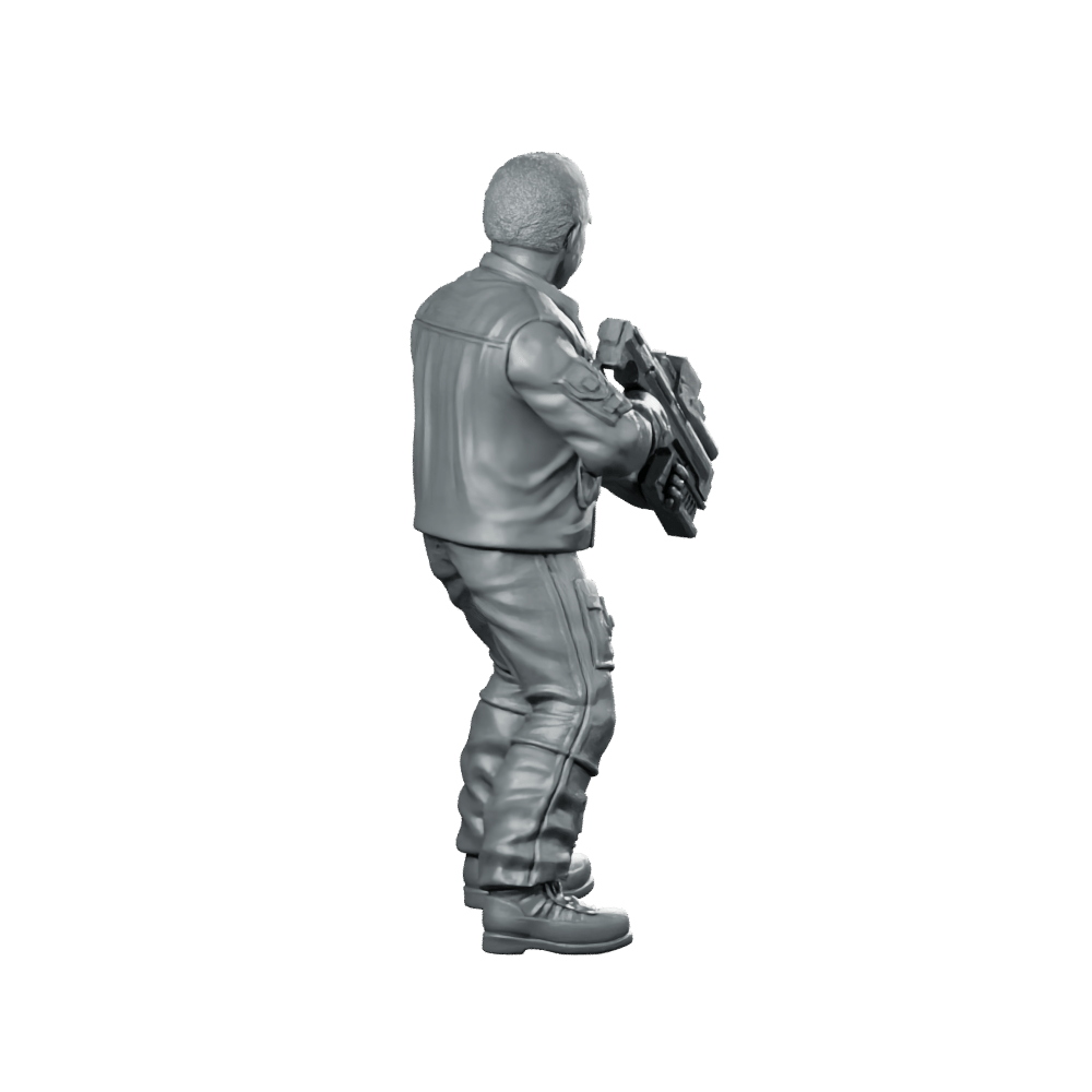 Human Cyborg Chief Security Officer 2 Miniature Sci - Fi - Papsikels Miniatures - We Print Miniatures