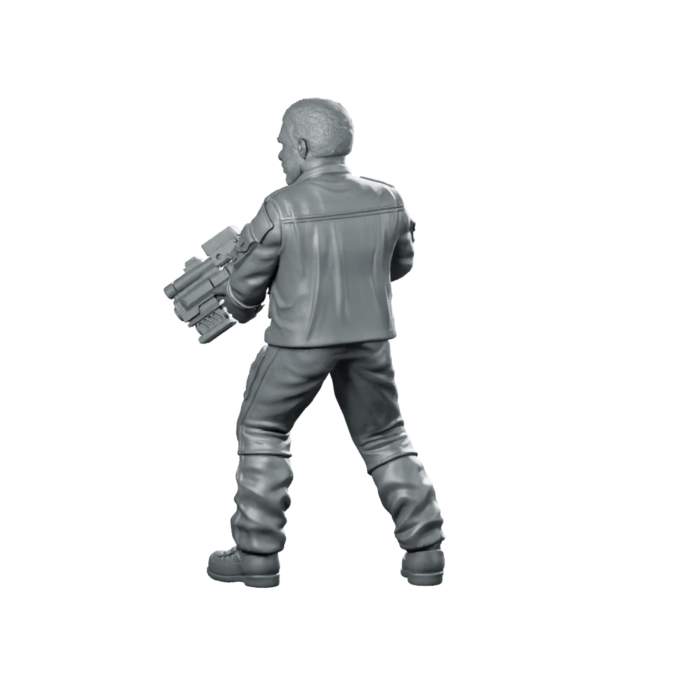 Human Cyborg Chief Security Officer 2 Miniature Sci - Fi - Papsikels Miniatures - We Print Miniatures