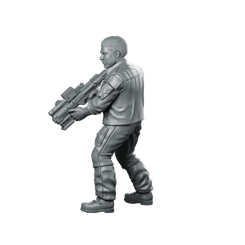Human Cyborg Chief Security Officer 2 Miniature Sci - Fi - Papsikels Miniatures - We Print Miniatures