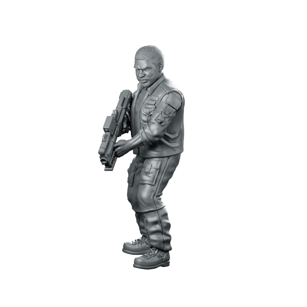 Human Cyborg Chief Security Officer 2 Miniature Sci - Fi - Papsikels Miniatures - We Print Miniatures