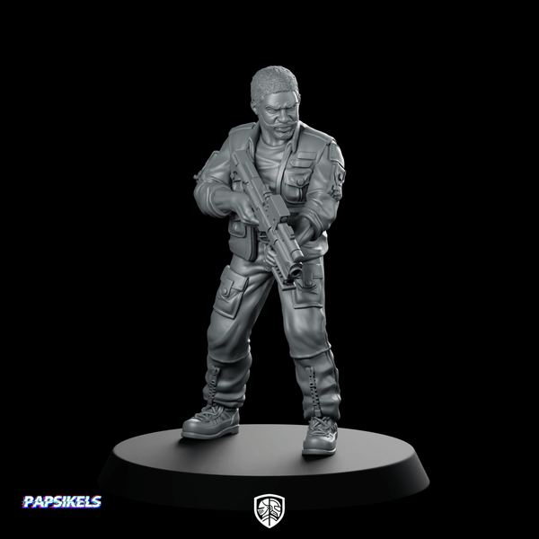 Human Cyborg Chief Security Officer 2 Miniature Sci - Fi - Papsikels Miniatures - We Print Miniatures
