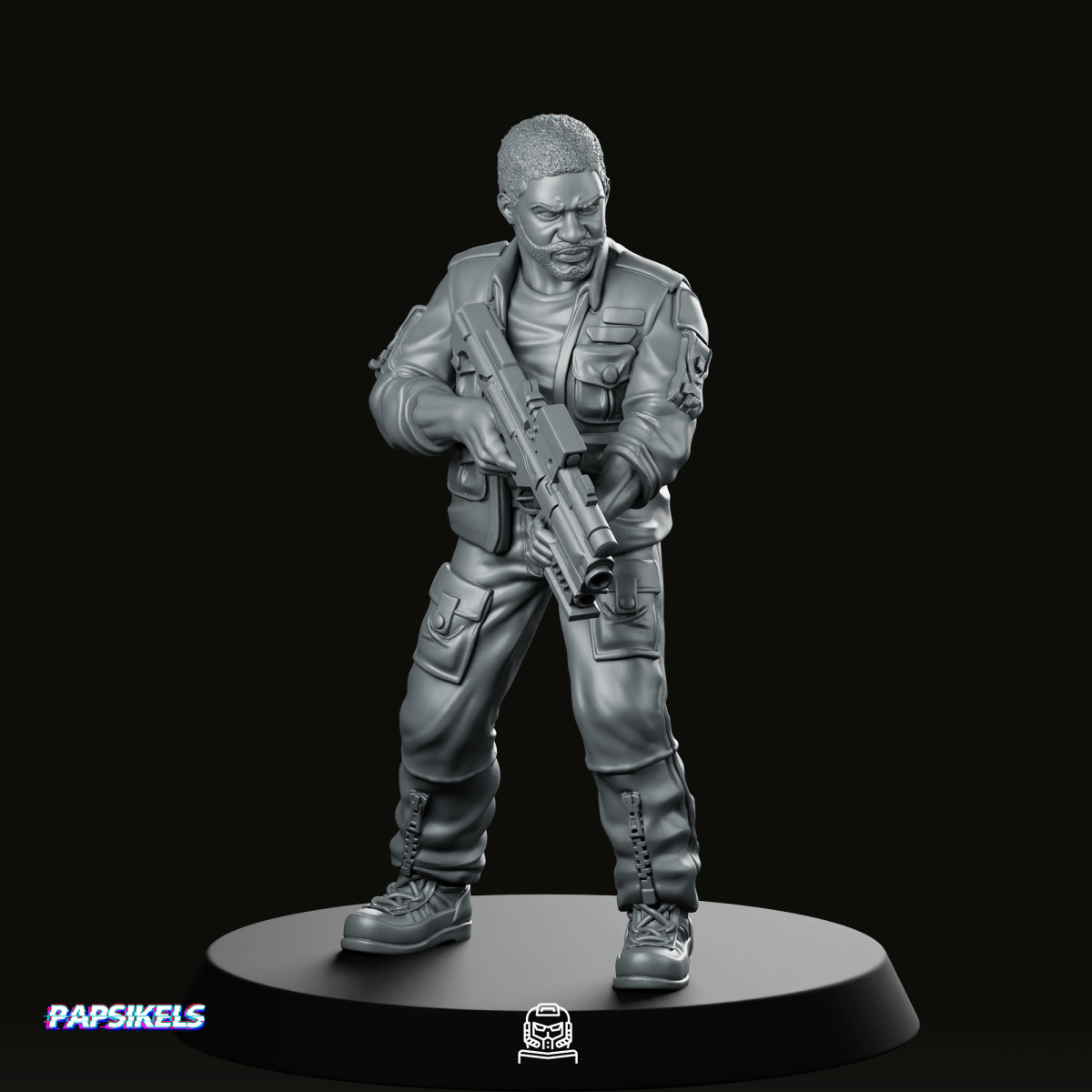 Human Cyborg Chief Security Officer 2 Miniature - Papsikels Miniatures - We Print Miniatures