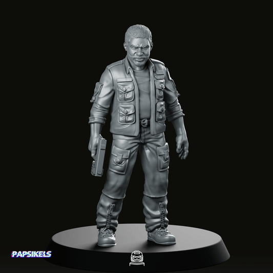 Human Cyborg Chief Security Officer 3 Miniature - Papsikels Miniatures - We Print Miniatures