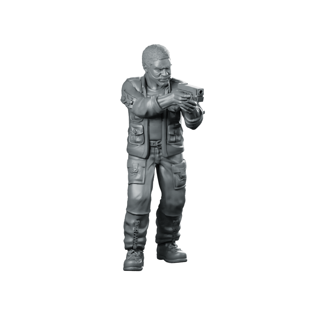 Human Cyborg Chief Security Officer 2 Miniature Sci - Fi - Papsikels Miniatures - We Print Miniatures