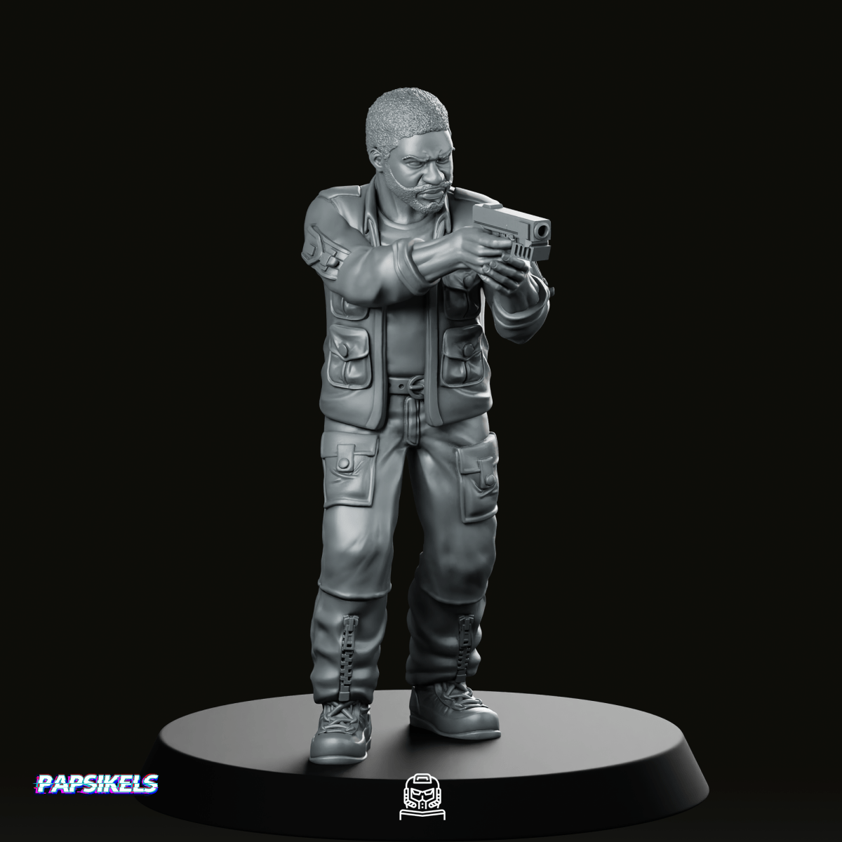 Human Cyborg Chief Security Officer Miniature - Papsikels Miniatures - We Print Miniatures