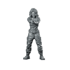 Annie Batun Cyberpunk Miniature Female Pistol Soldier Hero Miniature 360 Spin 01