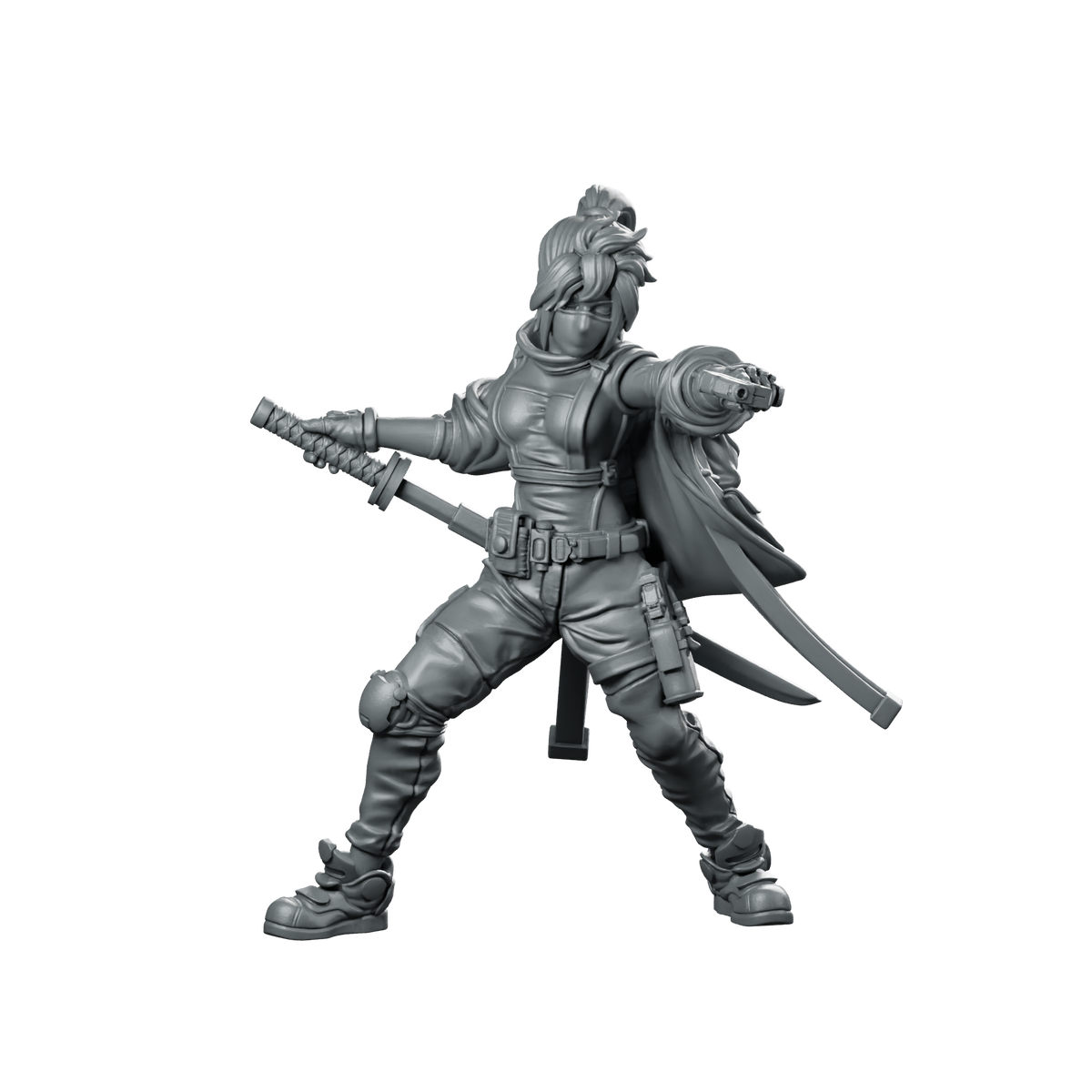 Human Female Street Samurai Summer 2 Miniature Miniature 360 Spin 01