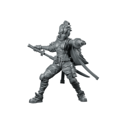Human Female Street Samurai Summer 2 Miniature Miniature 360 Spin 01