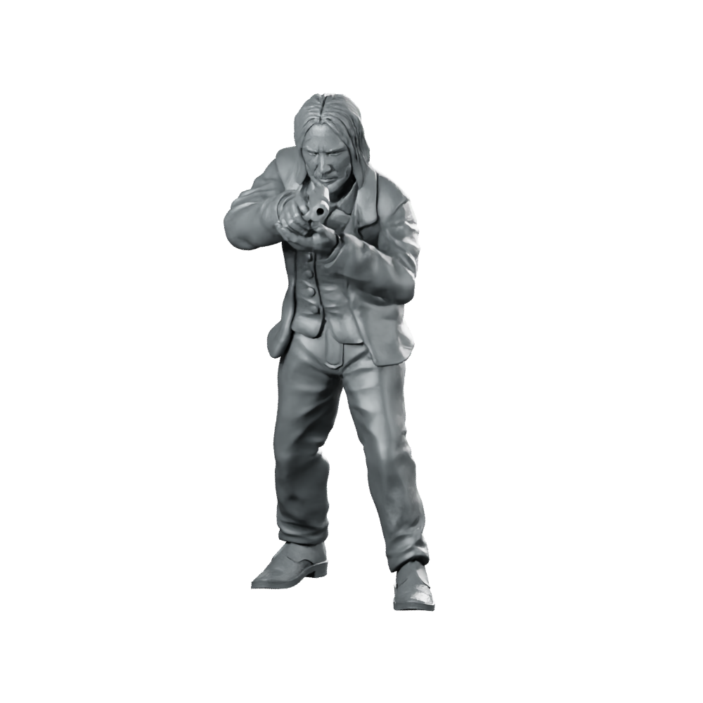 Code Name John Winter Miniature Cyberpunk Pistol Agent Miniature 360 Spin 01