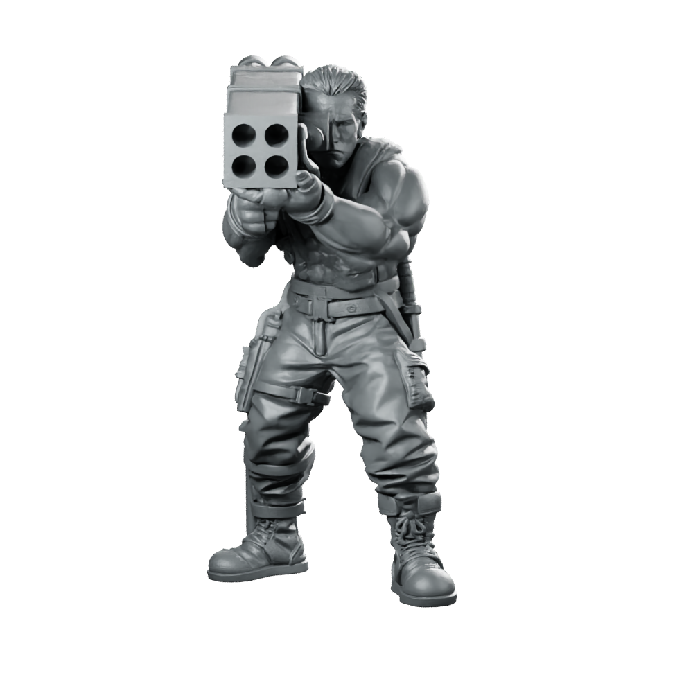 Barry Mcguffin Rocket Launcher Miniature Jungle Fighter Miniature 360 Spin 01