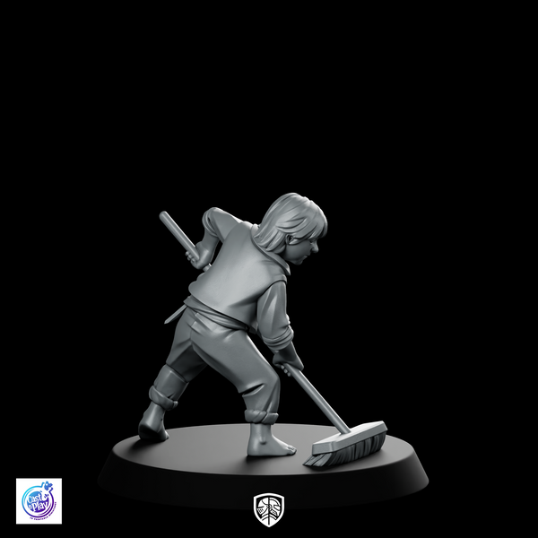 Human Kid Crew Member Miniature Broom Boy