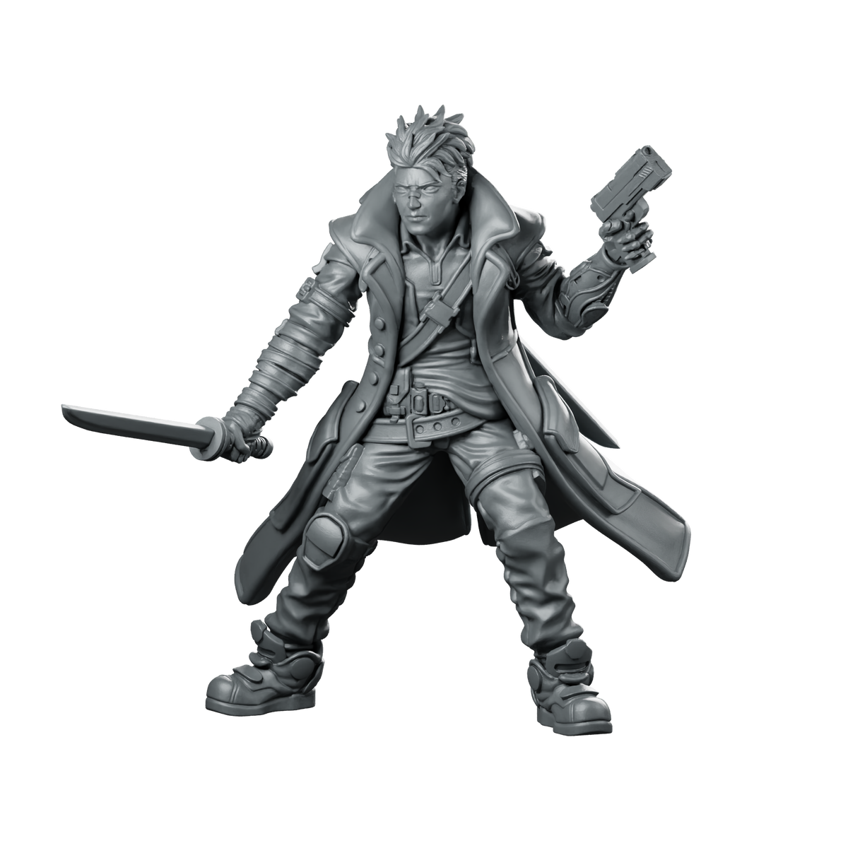 Human Male Street Samurai Winter 2 Miniature Miniature 360 Spin 01