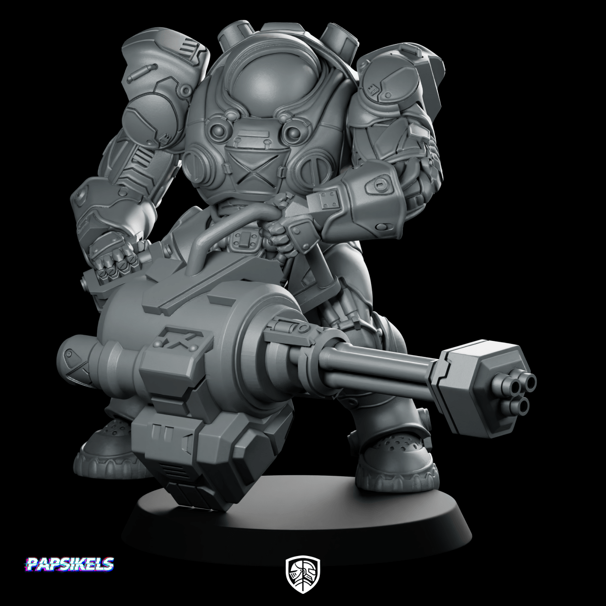 Human Power Armor Suit Heavy Weapon Marine - Papsikels Miniatures - We Print Miniatures
