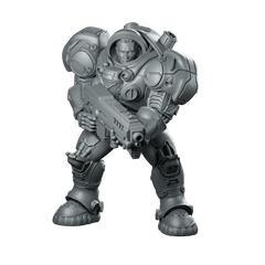 Human Power Armour Suit Space Marine Arnie Miniature - Papsikels Miniatures - We Print Miniatures