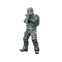 Human Resilience Fighter Kevin Miller Miniature Sci-Fi Soldier Miniature 360 Spin 01