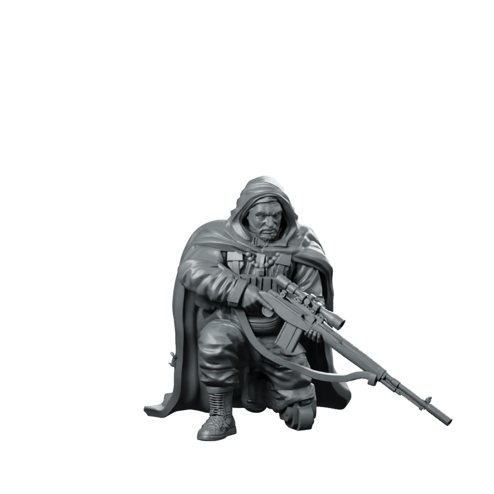 Human Sniper Code Name Guardian Miniature Stealth Sci - Fi - Papsikels Miniatures - We Print Miniatures