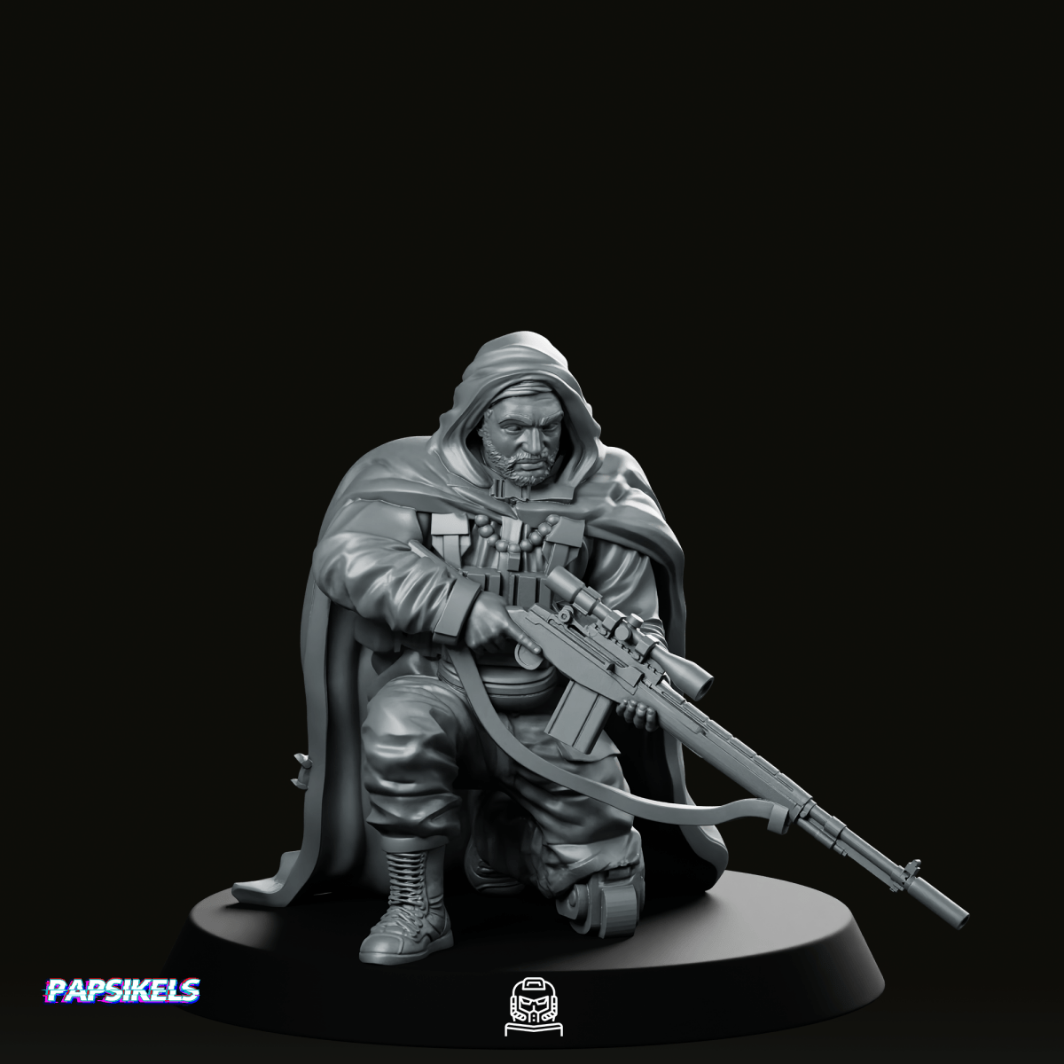 Human Sniper Code Name Guardian Miniature - Papsikels Miniatures - We Print Miniatures