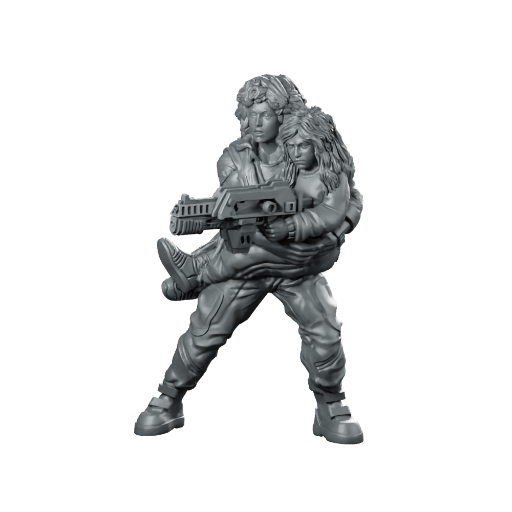 Aliens Lannie with Child Miniature Sci-Fi Heroine Miniature 360 Spin 01