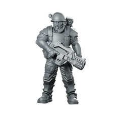 Aliens Captain Ark Marine Miniature Sci-Fi Commander Miniature 360 Spin 01