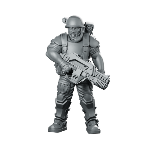 Aliens Captain Ark Marine Miniature Sci-Fi Commander Miniature 360 Spin 01