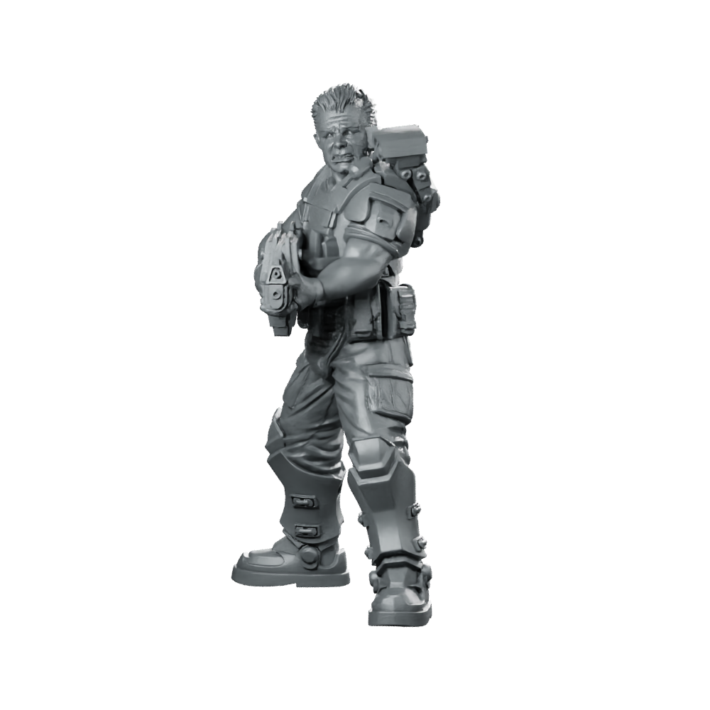 Billy Joe Space Marine Action Miniature Raygun Hero Miniature 360 Spin 01