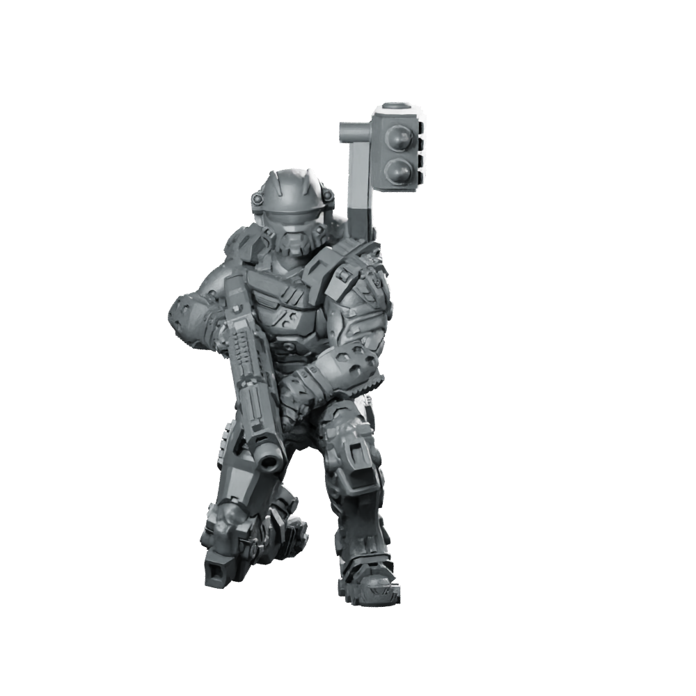 Human Space Military Armored Nuker B Armoured Miniature 360 Spin 01