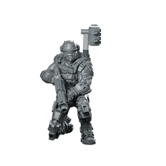 Human Space Military Armored Nuker B Armoured Miniature 360 Spin 01