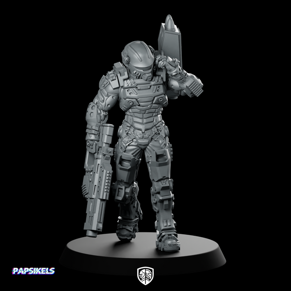 Human Space Military Armoured Nuker A Miniature Sci-Fi