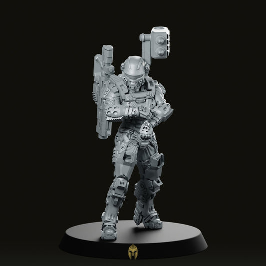 Human Space Military Armoured Nuker C Miniature -Papsikels Miniatures - We Print Miniatures
