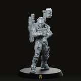 Human Space Military Armoured Nuker C Miniature -Papsikels Miniatures - We Print Miniatures