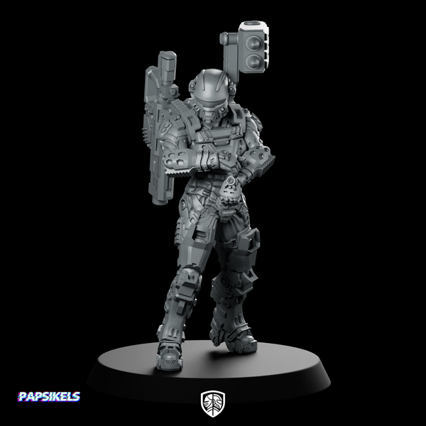 Human Space Military Armoured Nuker C Miniature Sci-fi