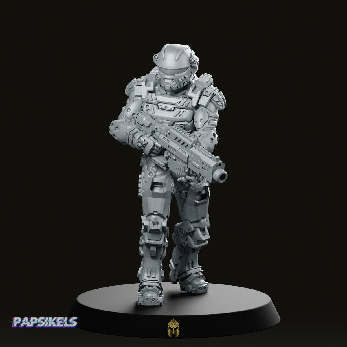 Human Space Military Heavy Infantry A Miniature -Papsikels Miniatures - We Print Miniatures