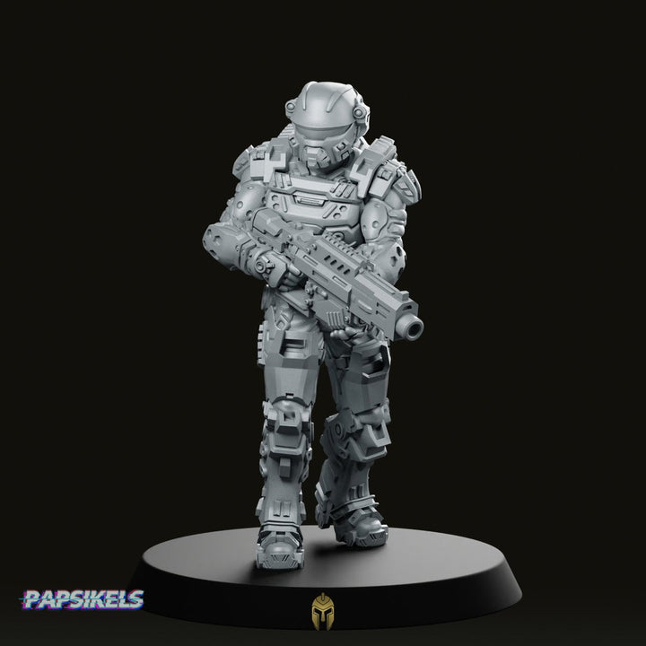 Miniatura de infantería pesada militar espacial humana A, acorazada