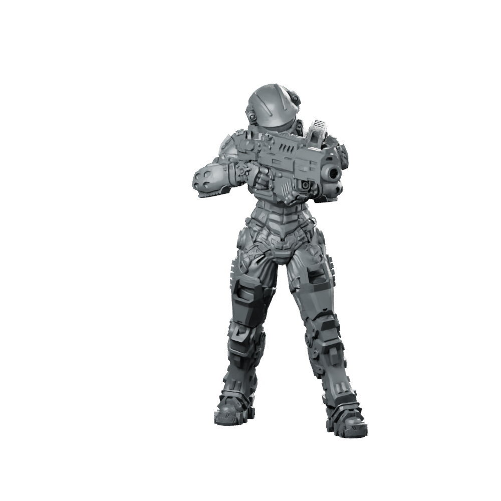 Human Space Military Heavy Infantry B Miniature Armored Miniature 360 Spin 01