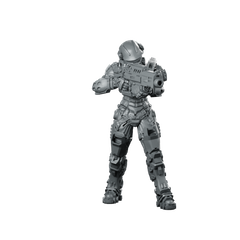 Human Space Military Heavy Infantry B Miniature Armored Miniature 360 Spin 01