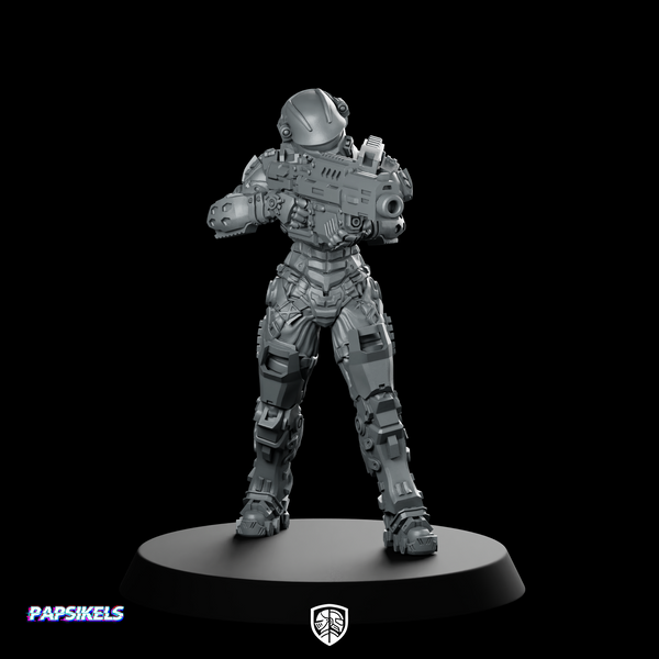 Human Space Military Heavy Infantry B Miniature Armored