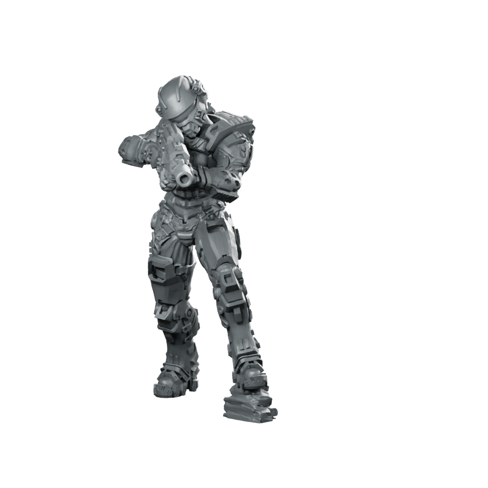 Human Space Military Heavy Infantry D Miniature Armored Miniature 360 Spin 01